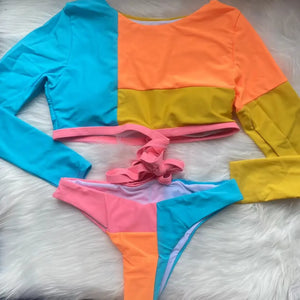 Colorblock Swag Fit Fashion Swimsuit